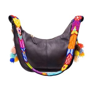 Cristina Orozco Black Leather Luna Handbag